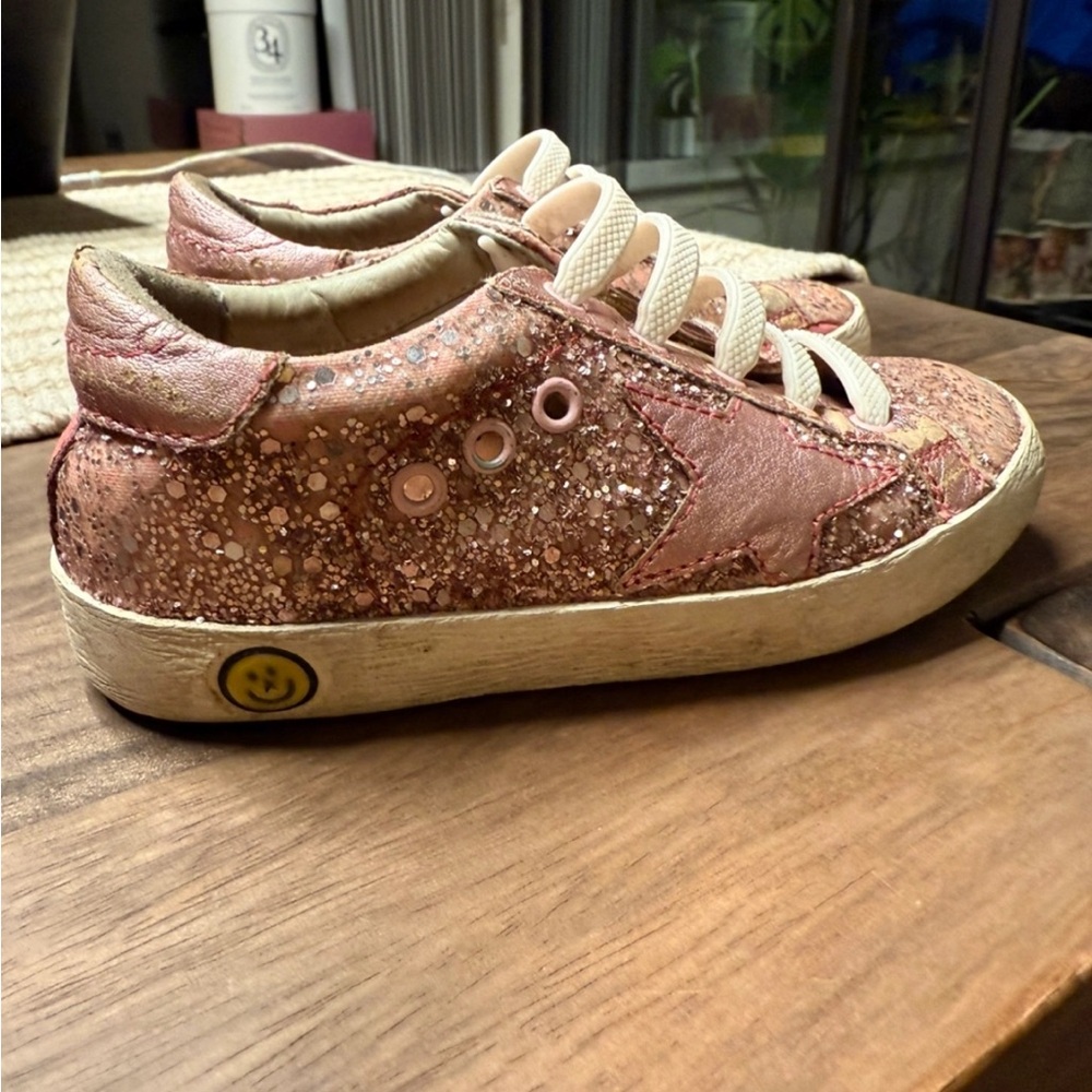 Golden Goose Pink Glitter Kids Sneakers